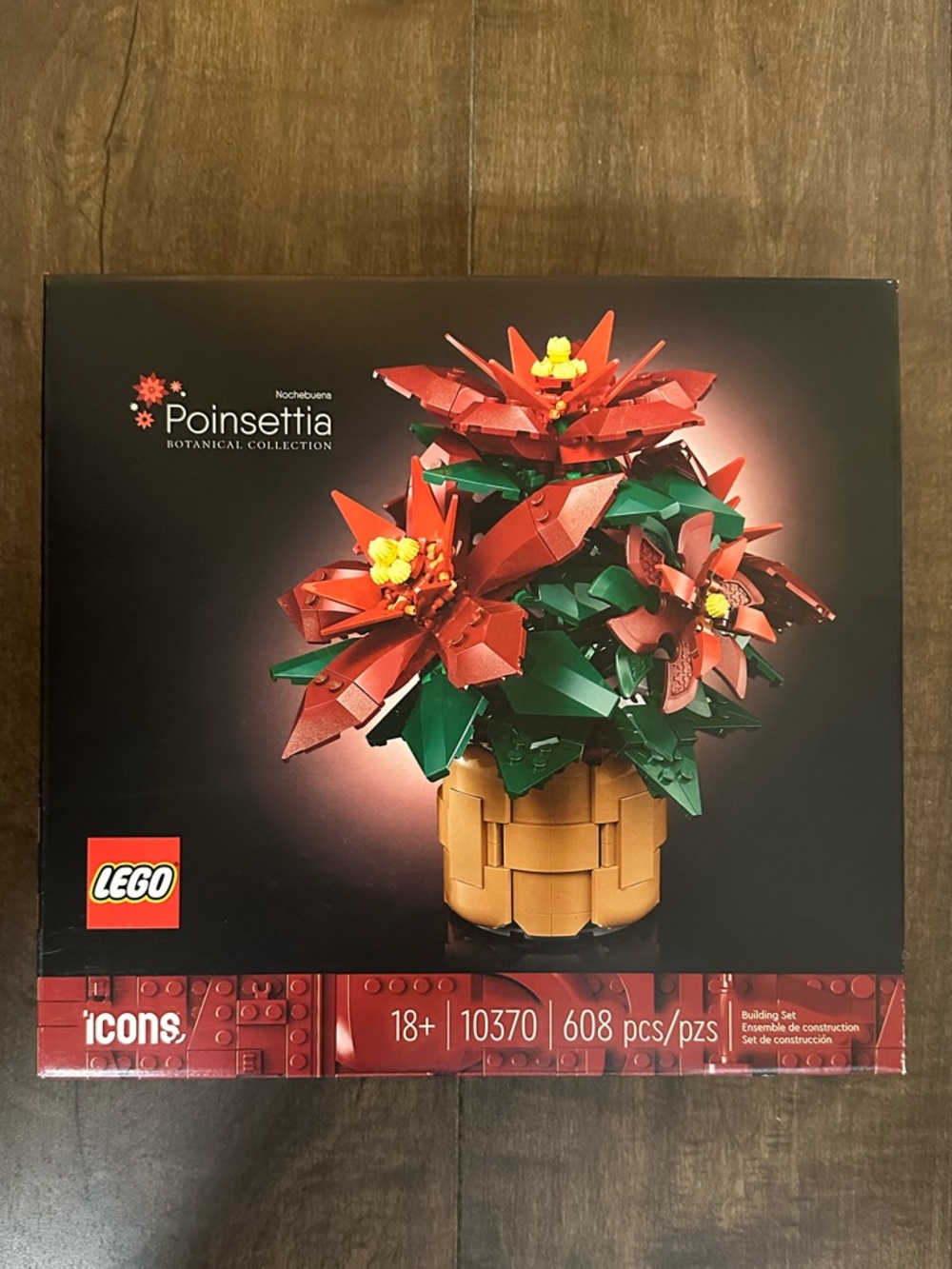 Lego 10370 Poinsettia Botanicals Brand NEW Sealed Floral Building Kit 608 pcs